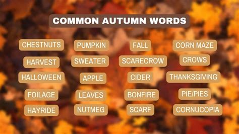 autumn words that start with k